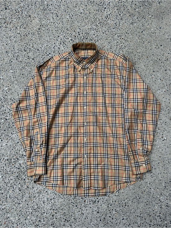 Burberry Other - Vintage 90s Bootleg Burberry Nova Check Button Up